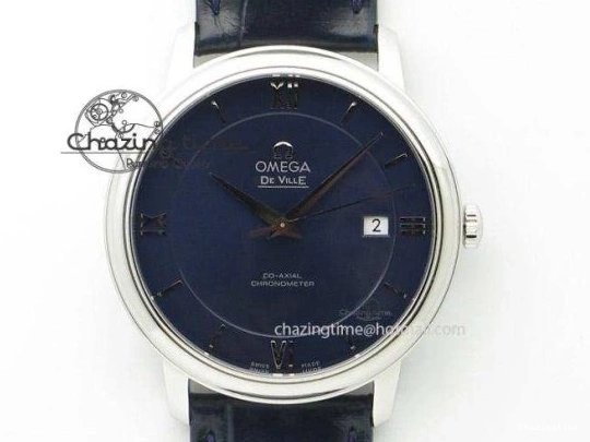 0818 FreshLook Planet Ocean 45mm GMT Blue DLC Black OMF Best Edition Blue Dial On Blue Gummy Strap A 8123